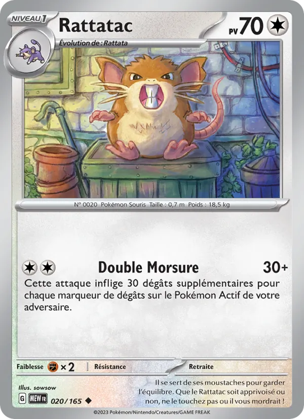 Carte Pokémon Rattatac de l'extension 151