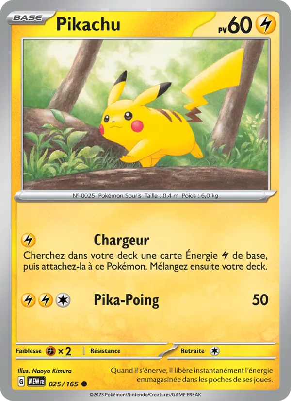 Carte Pokémon Pikachu de l'extension 151