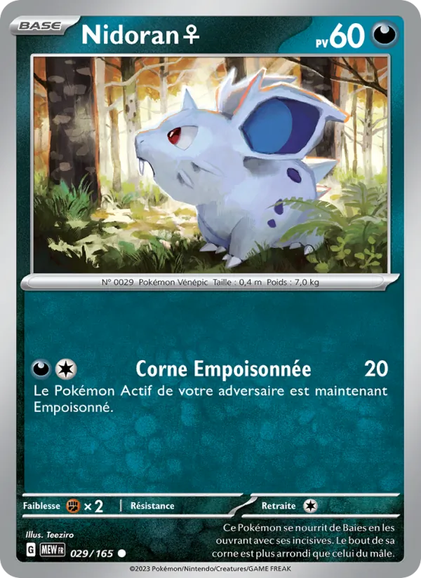 Carte Pokémon Nidoran♀ de l'extension 151