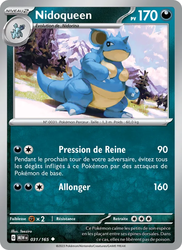 Carte Pokémon Nidoqueen de l'extension 151