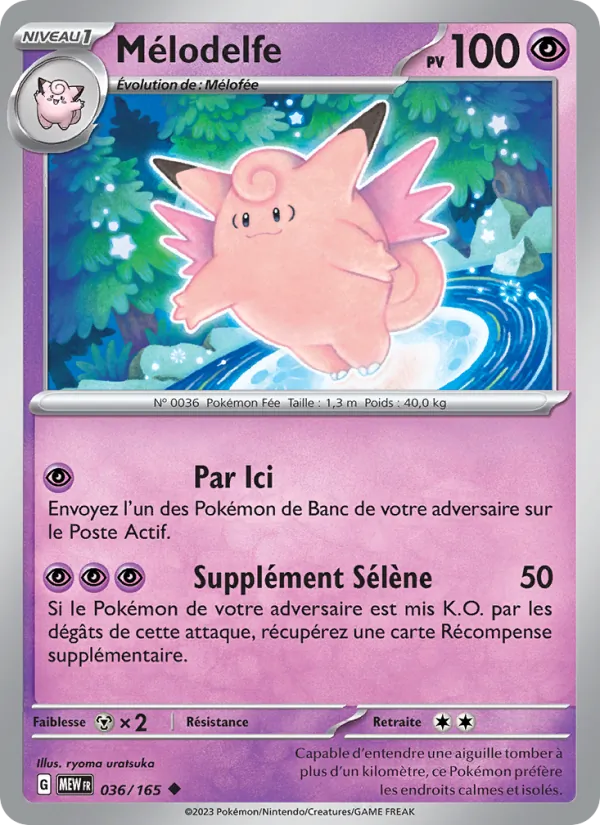 Carte Pokémon Mélodelfe de l'extension 151