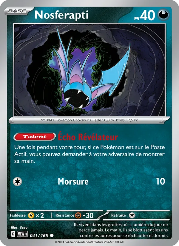 Carte Pokémon Nosferapti de l'extension 151