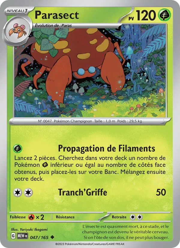 Carte Pokémon Parasect de l'extension 151