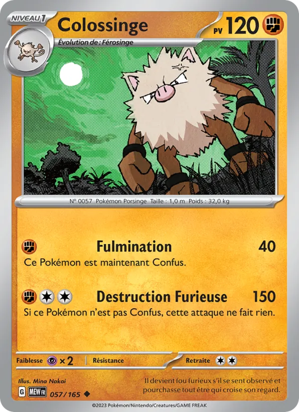 Carte Pokémon Colossinge de l'extension 151