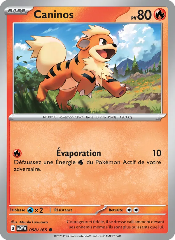 Carte Pokémon Caninos de l'extension 151