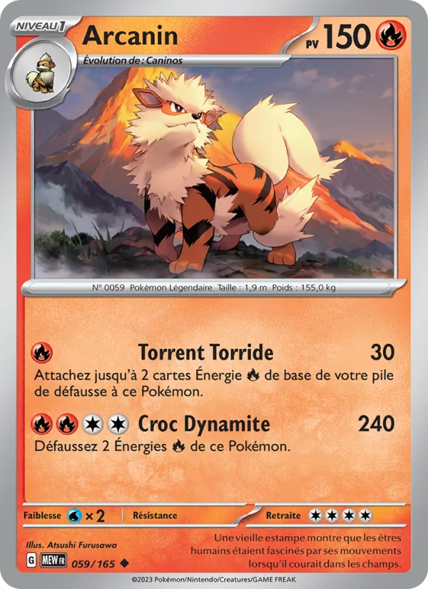 Carte Pokémon Arcanin de l'extension 151