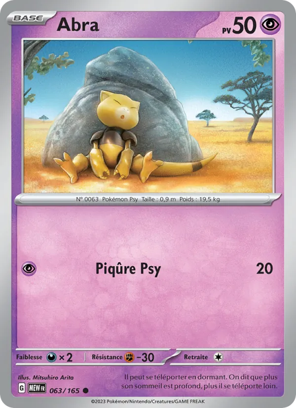 Carte Pokémon Abra de l'extension 151