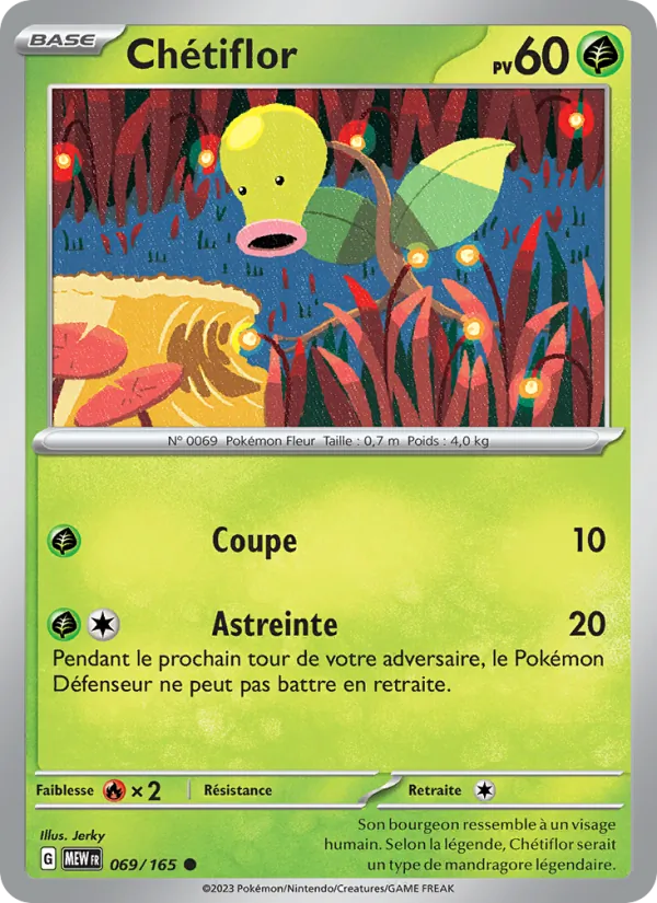 Carte Pokémon Chétiflor de l'extension 151