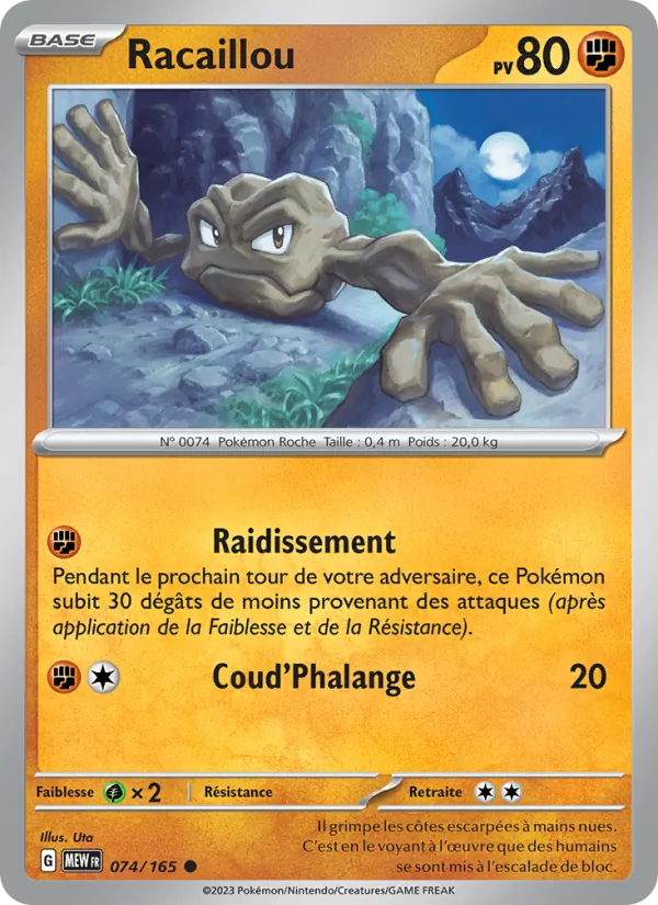 Carte Pokémon Racaillou de l'extension 151