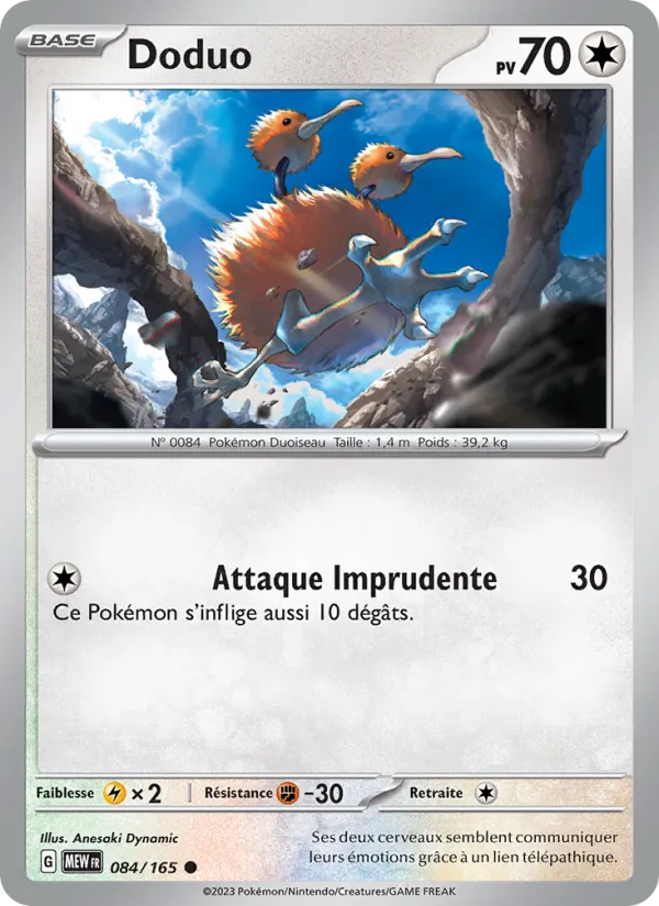 Carte Pokémon Doduo de l'extension 151