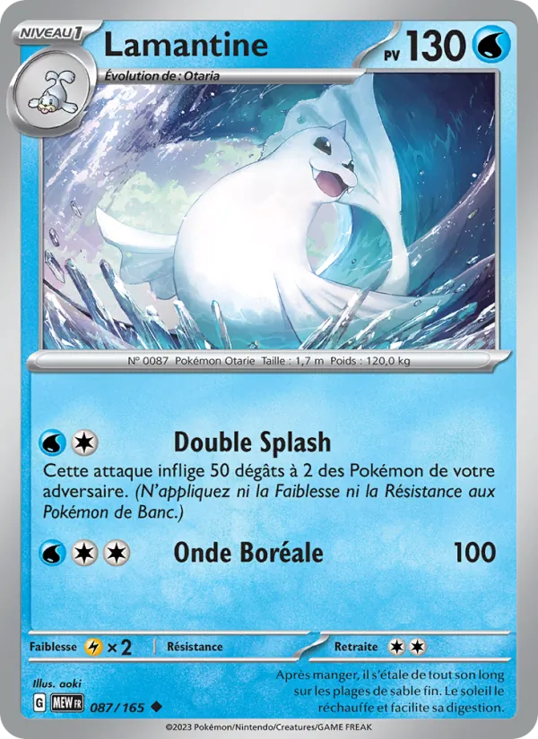 Carte Pokémon Lamantine de l'extension 151