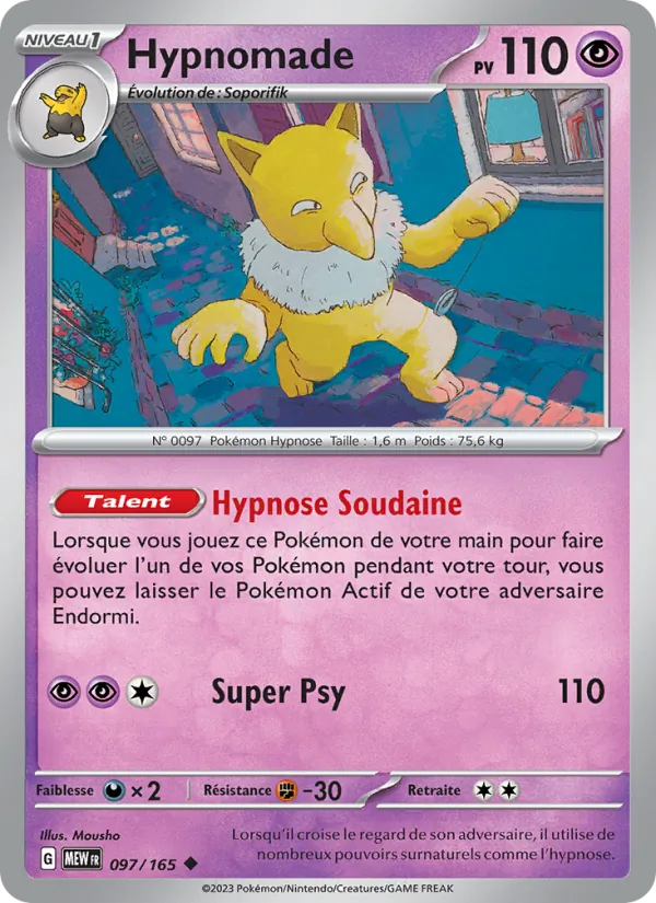 Carte Pokémon Hypnomade de l'extension 151