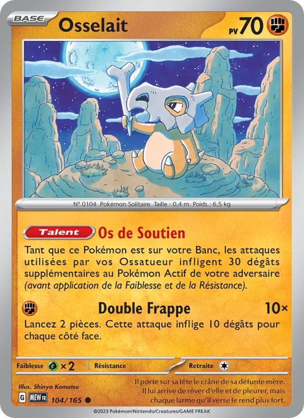 Carte Pokémon Osselait de l'extension 151
