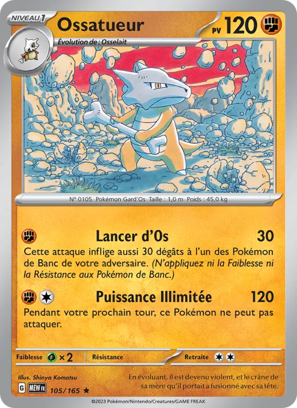 Carte Pokémon Ossatueur de l'extension 151