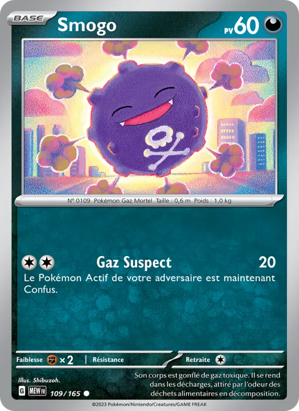 Carte Pokémon Smogo de l'extension 151