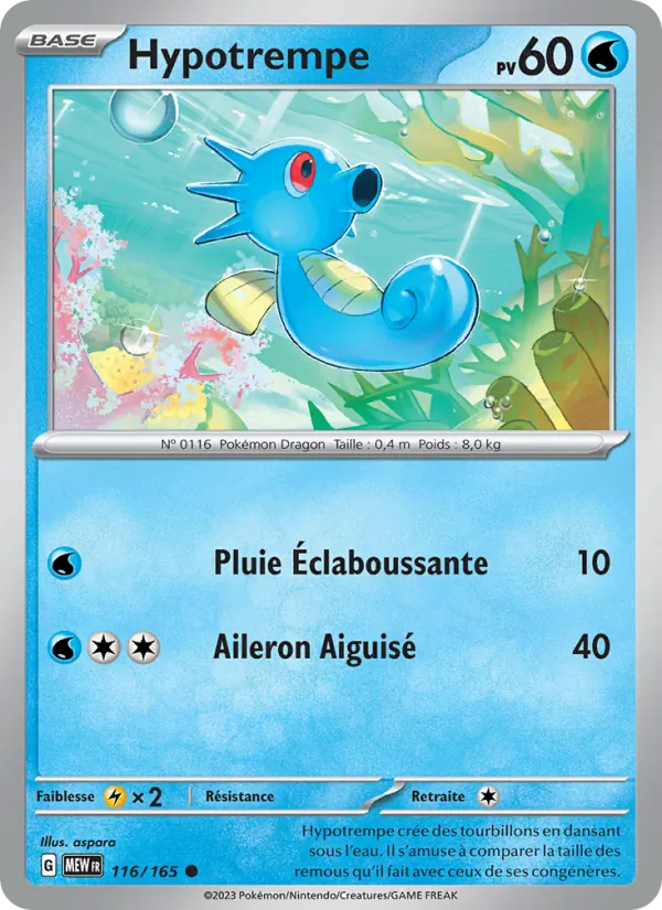 Carte Pokémon Hypotrempe de l'extension 151