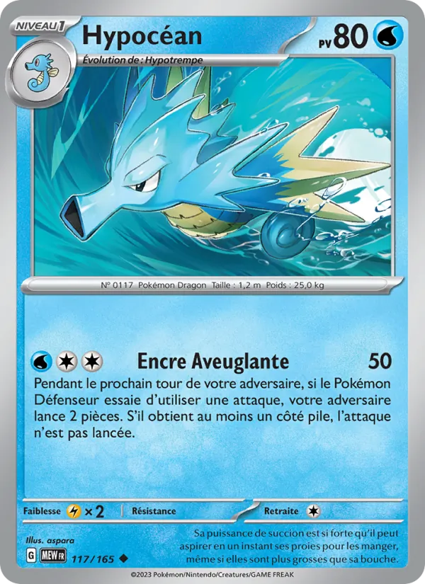 Carte Pokémon Hypocéan de l'extension 151