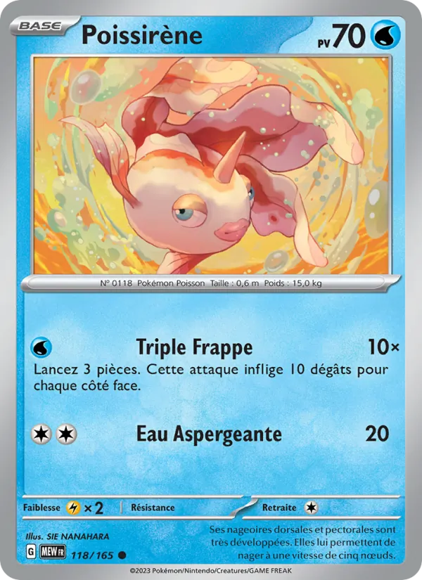 Carte Pokémon Poissirène de l'extension 151