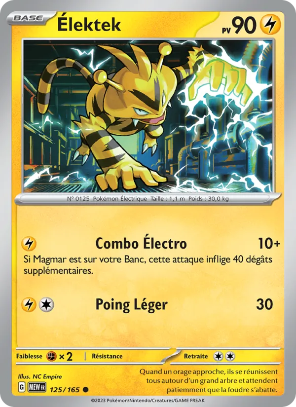 Carte Pokémon Élektek de l'extension 151