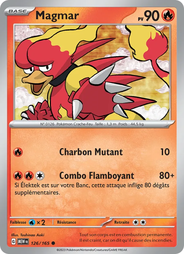 Carte Pokémon Magmar de l'extension 151