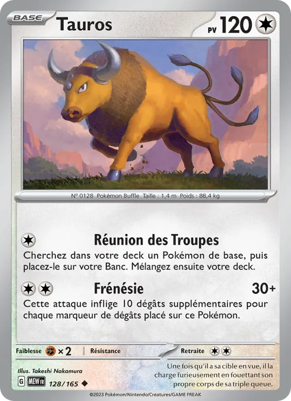 Carte Pokémon Tauros de l'extension 151