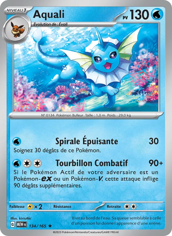 Carte Pokémon Aquali de l'extension 151
