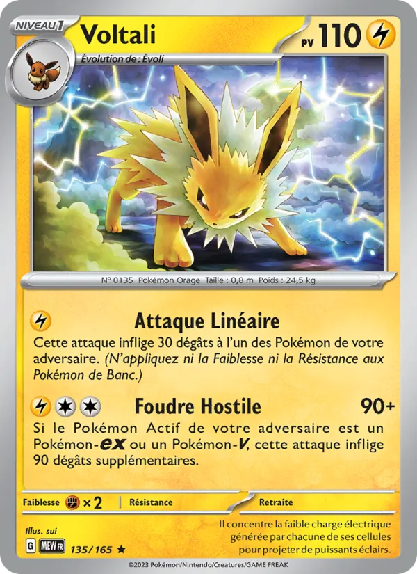 Carte Pokémon Voltali de l'extension 151