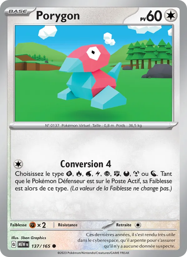 Carte Pokémon Porygon de l'extension 151