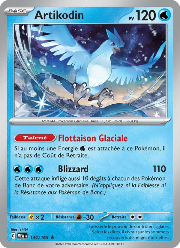 Carte Pokémon Artikodin de l'extension 151