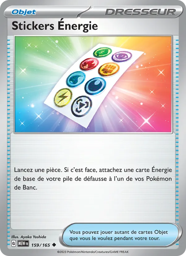 Carte Pokémon Stickers Énergie de l'extension 151
