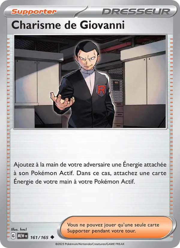 Carte Pokémon Charisme de Giovanni de l'extension 151