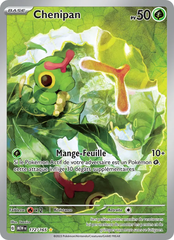 Carte Pokémon Chenipan de l'extension 151