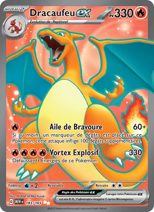 Carte Pokémon Dracaufeu-ex de l'extension 151