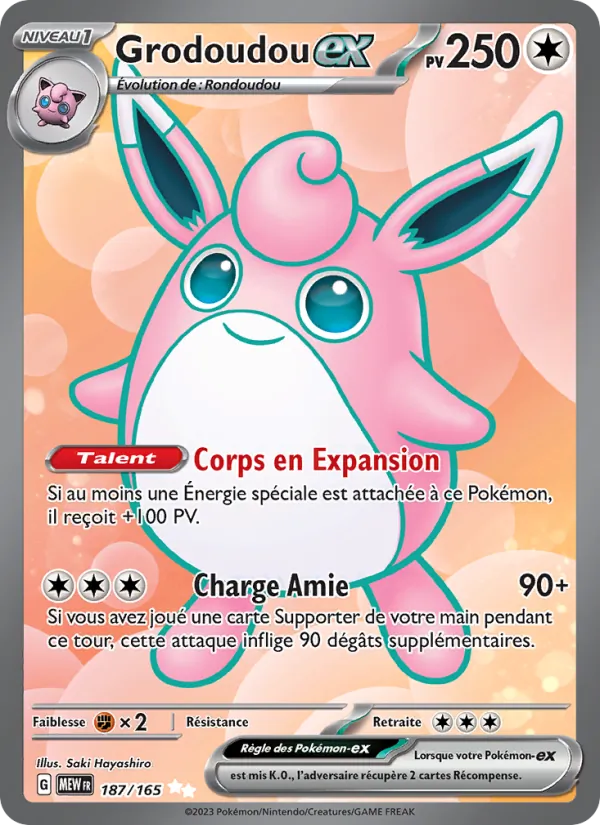 Carte Pokémon Grodoudou-ex de l'extension 151