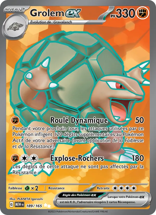 Carte Pokémon Grolem-ex de l'extension 151