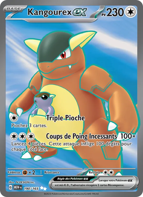Carte Pokémon Kangourex-ex de l'extension 151