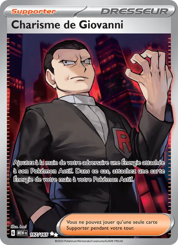 Carte Pokémon Charisme de Giovanni de l'extension 151
