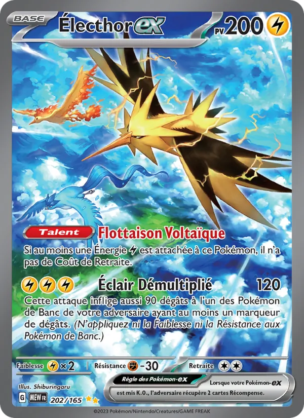 Carte Pokémon Électhor-ex de l'extension 151