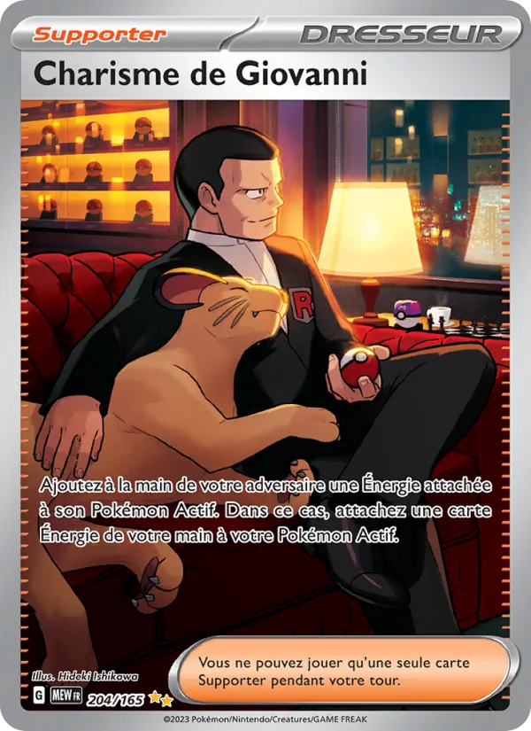 Carte Pokémon Charisme de Giovanni de l'extension 151