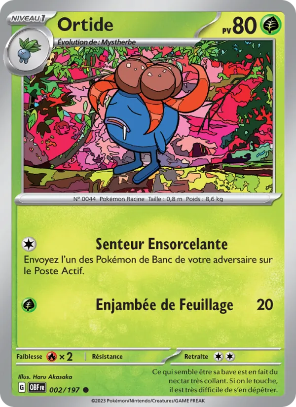 Carte Pokémon Ortide de l'extension Flammes Obsidiennes