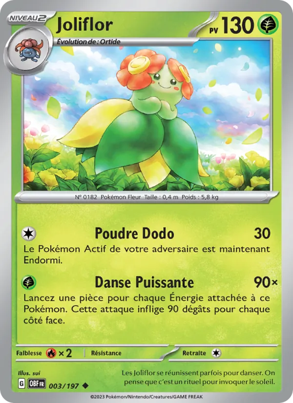 Carte Pokémon Joliflor de l'extension Flammes Obsidiennes