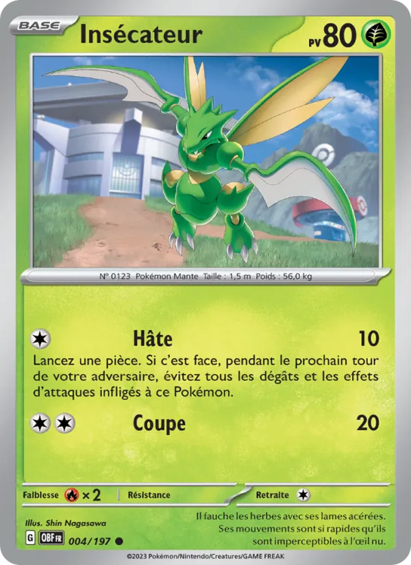 Carte Pokémon Insécateur de l'extension Flammes Obsidiennes