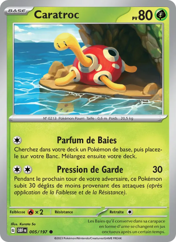 Carte Pokémon Caratroc de l'extension Flammes Obsidiennes