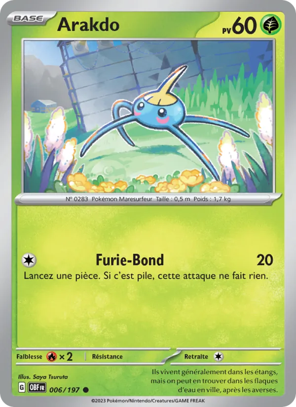 Carte Pokémon Arakdo de l'extension Flammes Obsidiennes
