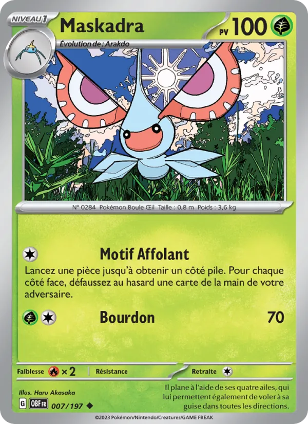 Carte Pokémon Maskadra de l'extension Flammes Obsidiennes
