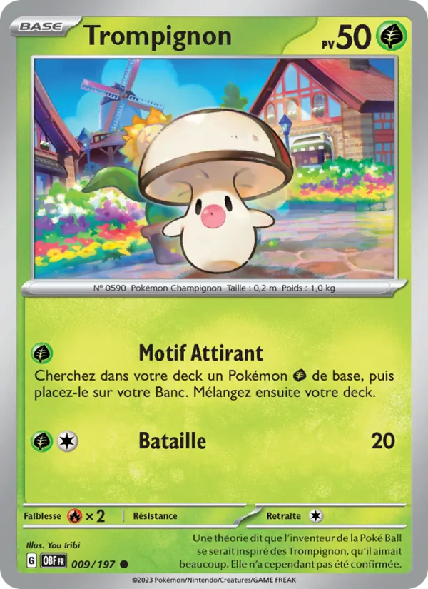 Carte Pokémon Trompignon de l'extension Flammes Obsidiennes