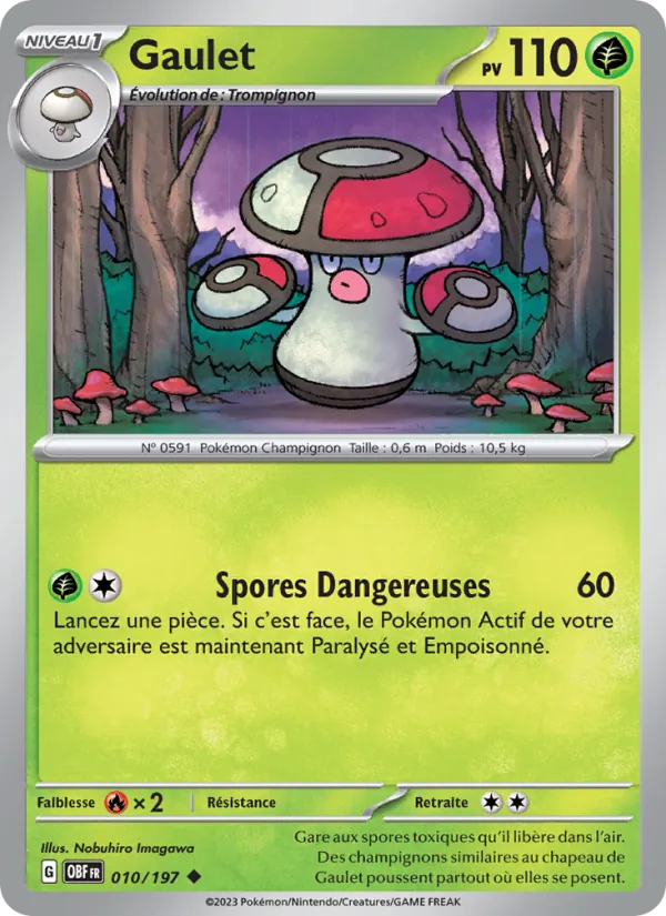 Carte Pokémon Gaulet de l'extension Flammes Obsidiennes