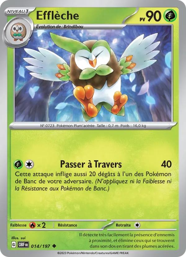 Carte Pokémon Efflèche de l'extension Flammes Obsidiennes