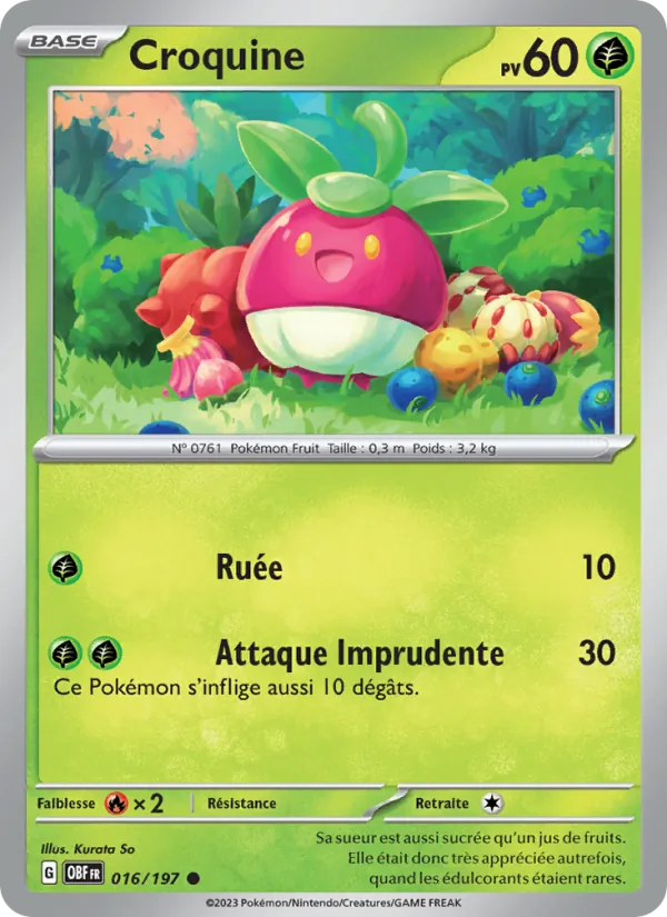 Carte Pokémon Croquine de l'extension Flammes Obsidiennes