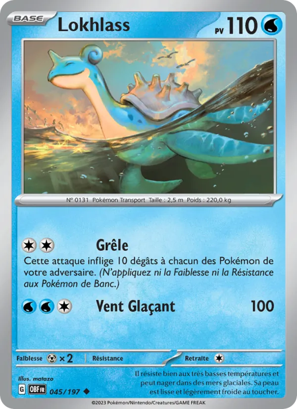 Carte Pokémon Lokhlass de l'extension Flammes Obsidiennes